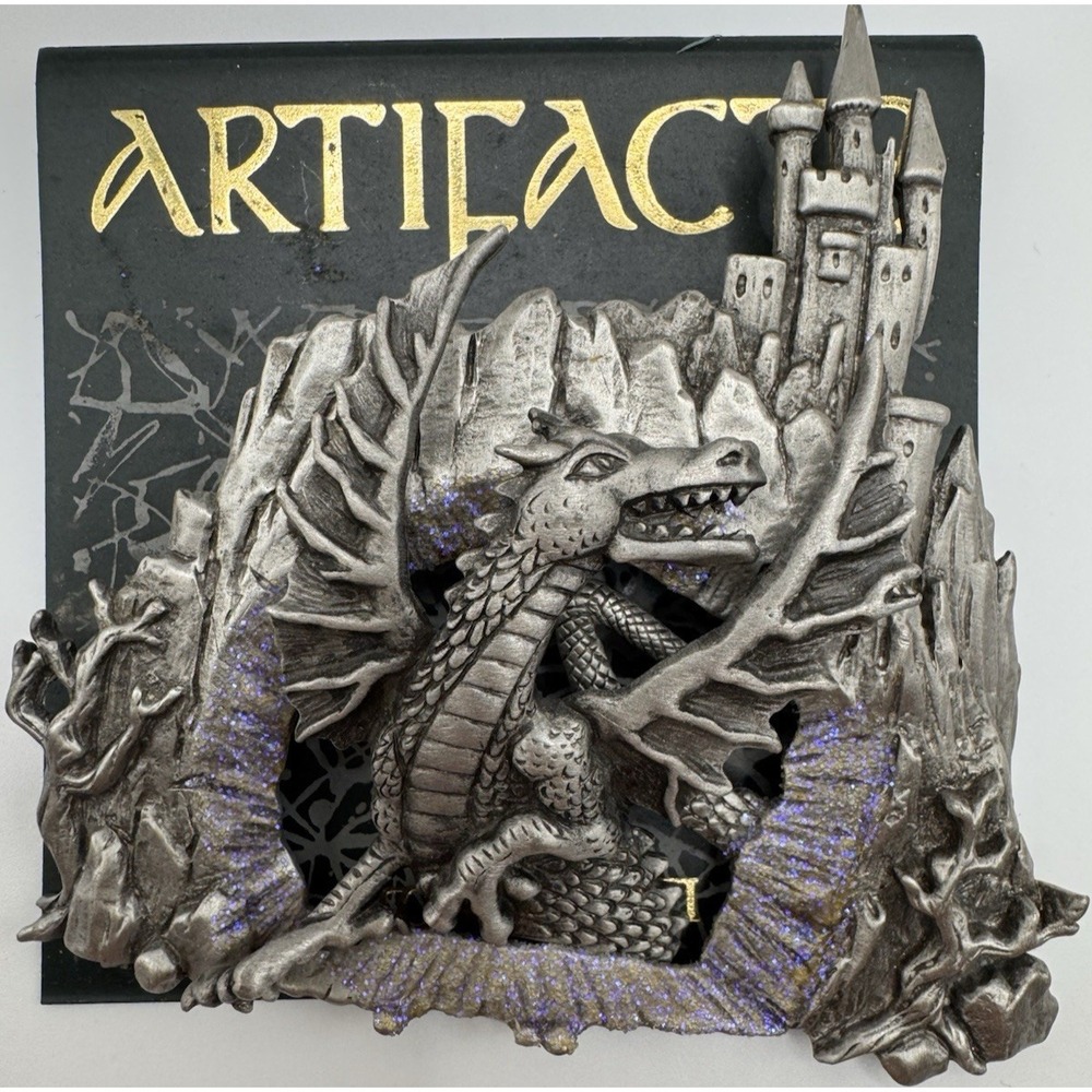 Fantasy Dragon Pewter Pin JJ Jonette Gothic Medieval Castle Cloak Jacket Pin